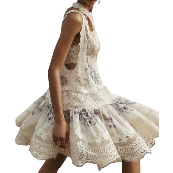 zimmermann natura v neck lace mini dress Zimmermann